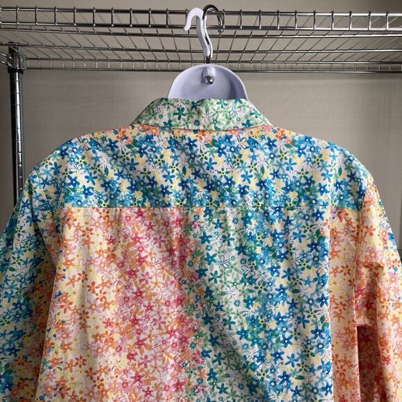 Vintage THE TOG SHOP Women’s Colorful Floral Blouse Size 16 Patchwork Preppy - Picture 4 of 12